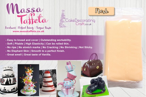 Flesh | Massa Taffeta | Fondant | Sugarpaste | Ready Rolled Icing | Cake Craft 