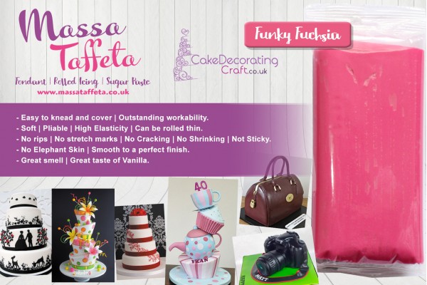 Funky Fuchsia | Massa Taffeta | Fondant | Sugarpaste | Ready Rolled Icing | Cake Craft 