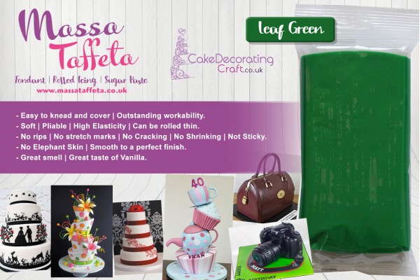Leaf Green | Massa Taffeta | Fondant | Sugarpaste | Ready Rolled Icing | Cake Craft 