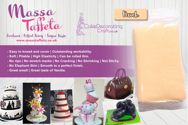 Peach | Massa Taffeta | Fondant | Sugarpaste | Ready Rolled Icing | Cake Craft 