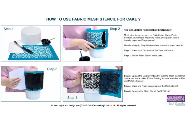 Romantic Garland | Printing Mesh Stencils | Edible Ink