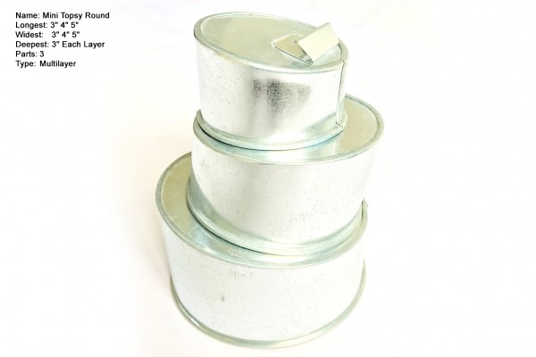 Mini Topsy Round Cake Baking Tin | Size 3 4 5 " | 3 Tiers  