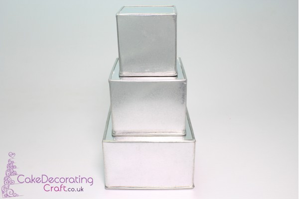 Mini Sqaure Cake Baking Tin | Size 3 4 5 " | 3 Tiers 