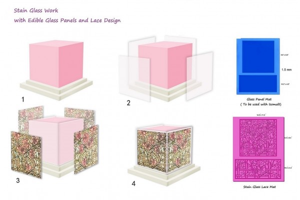 Stain Glass | Cake Lace Mats for Edible Cake Lace Mixes and Premixes | Cake Decorating Craft Tool