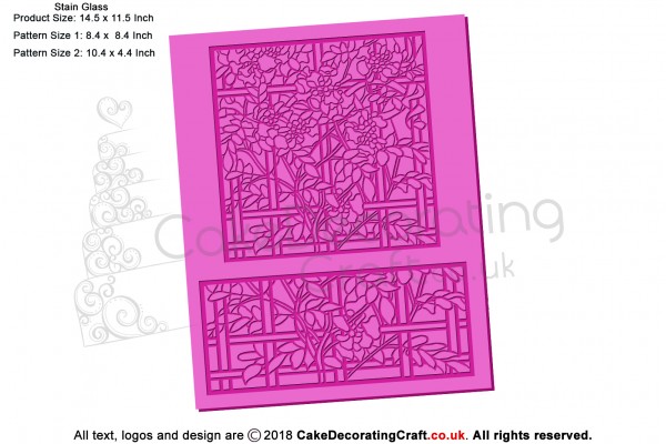Complete Set | Stain Glass And Glass Panel | Cake Lace Mats for Edible Cake Lace Mixes and Premixes | Cake Decorating Craft Tool