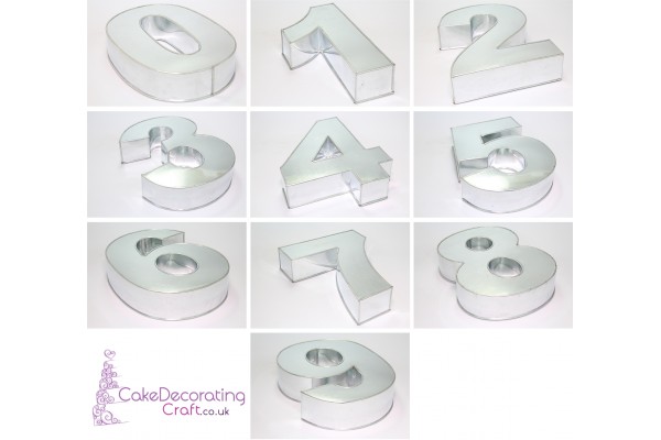 Large Number 0 To 9 Set | Novelty Shape | Cake Baking Tins and Pans | 3" Deep | Zero To Nine