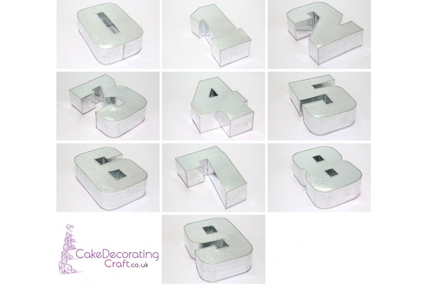 Small Number 0 To 9 Set | Novelty Shape | Cake Baking Tins and Pans | 3" Deep | Zero To Nine
