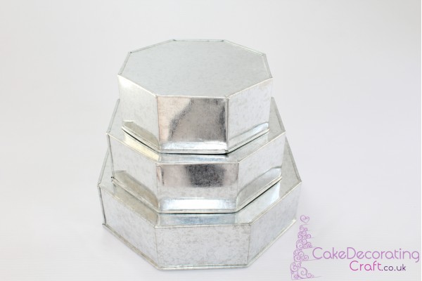 Octagon Cake Baking Tin | 3" Deep | Size 8 10 12 " | 3 Tiers | Hand Made