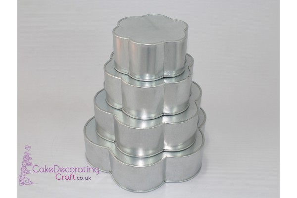 Petal 6 Sided Cake Baking Tin | 3" Deep | Size 6 8 10 12 " | 4 Tiers | Hand Made