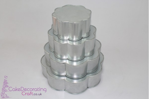 Petal 8 Sided Cake Baking Tin | 3" Deep | Size 6 8 10 12 " | 4 Tiers | Hand Made