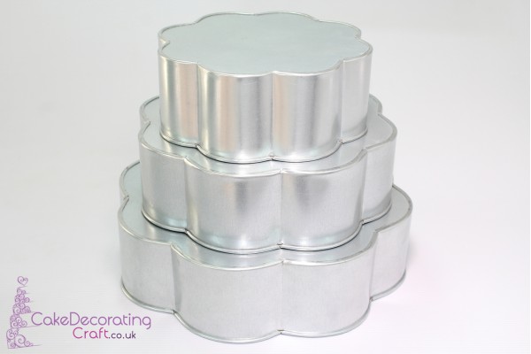 Petal 8 Sided Cake Baking Tins | 3" Deep | Size 8 10 12 " | 3 Tiers | Hand Made Tin