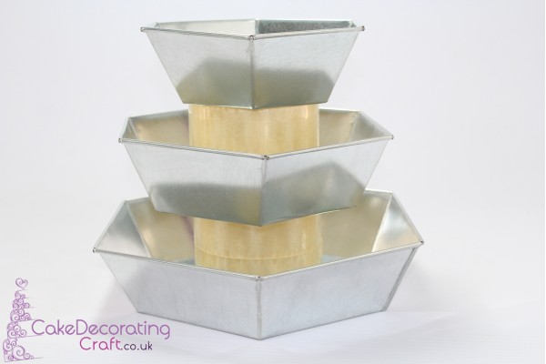 Pillow Hexagon Cake Baking Tin | 3" Deep | Size 8 10 12 " | 3 Tiers | Hand Made
