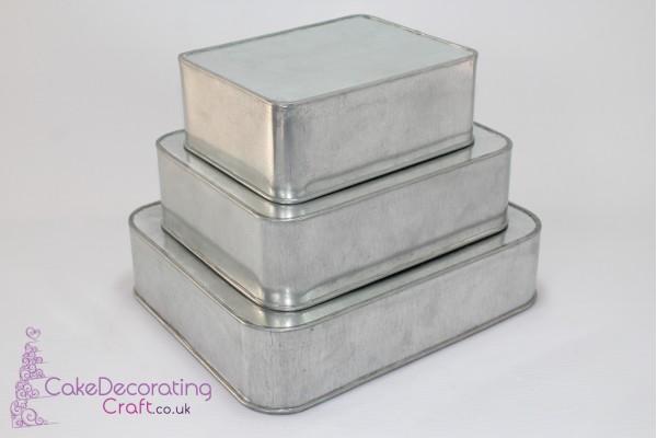 Round Corner Oblong Cake Baking Tin | Size 8 10 12 " | 3 Tiers 