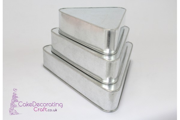 Round Corner Triangle Cake Baking Tin | Size 8 10 12 " | 3 Tiers 