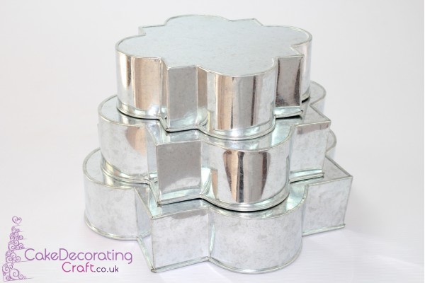 Tile Set Cake Baking Tin | 3" Deep | Size 8 10 12 " | 3 Tiers 