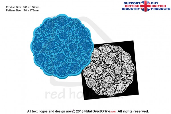 Floral Doily | Cake Lace Mats for Edible Cake Lace Mixes and Premixes | Cake Decorating Craft Tool