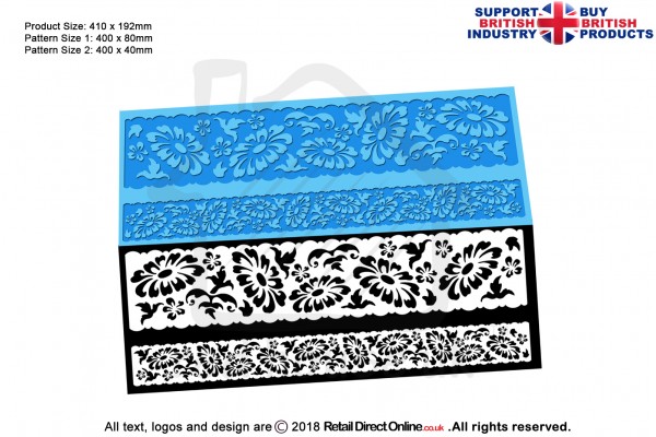 Gerbera Ribbon | Cake Lace Mats for Edible Cake Lace Mixes and Premixes | Cake Decorating Craft Tool