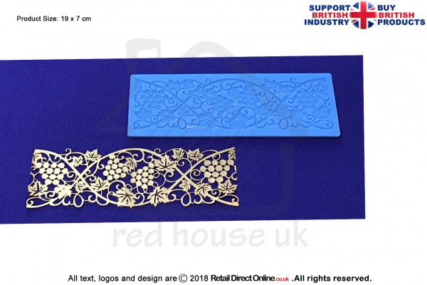 Grape Wine | Cake Lace Mats for Edible Cake Lace Mixes and Premixes | Cake and Cupcake Decorating Craft Tool