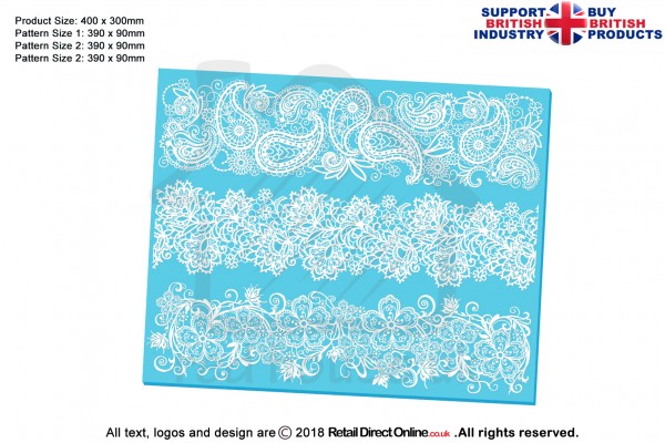 Madeline | Cake Lace Mats for Edible Cake Lace Mixes and Premixes | Cake Decorating Craft Tool