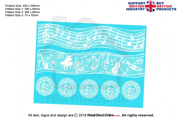 Musical Note | Cake Lace Mats for Edible Cake Lace Mixes and Premixes | Cake Decorating Craft Tool