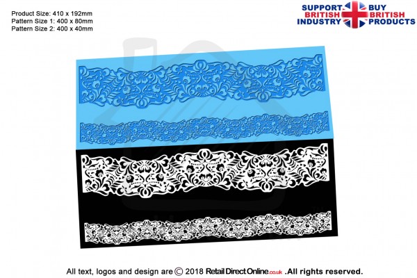 Oriana Ribbon | Cake Lace Mats for Edible Cake Lace Mixes and Premixes | Cake Decorating Craft Tool