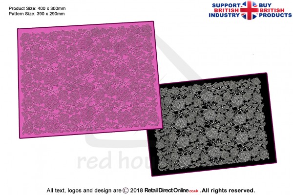 Rose Fabric | Cake Lace Mats for Edible Cake Lace Mixes and Premixes | Cake Decorating Craft Tool