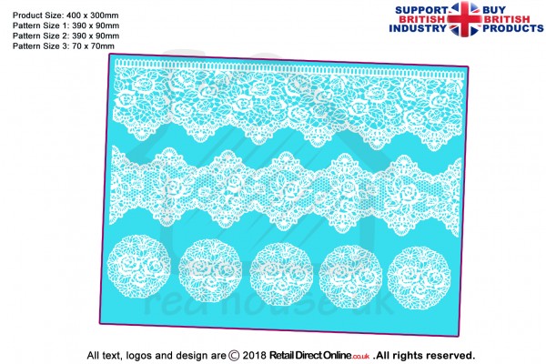 Victorian Rose | Cake Lace Mats for Edible Cake Lace Mixes and Premixes | Cake and Cupcake Decorating Craft Tool