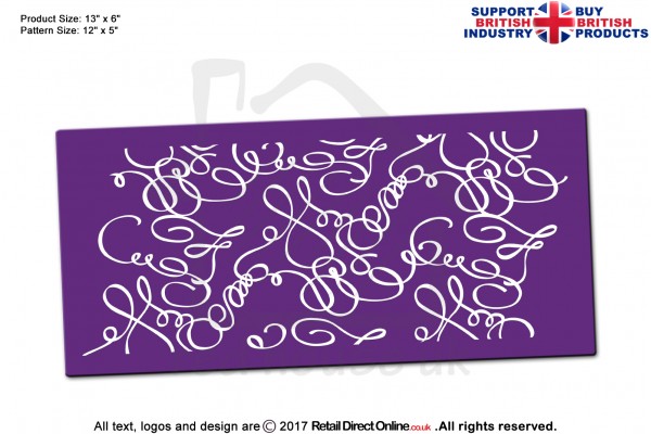 Doodle Calligraphy Freeform | Printing Mesh Stencils | Edible Ink