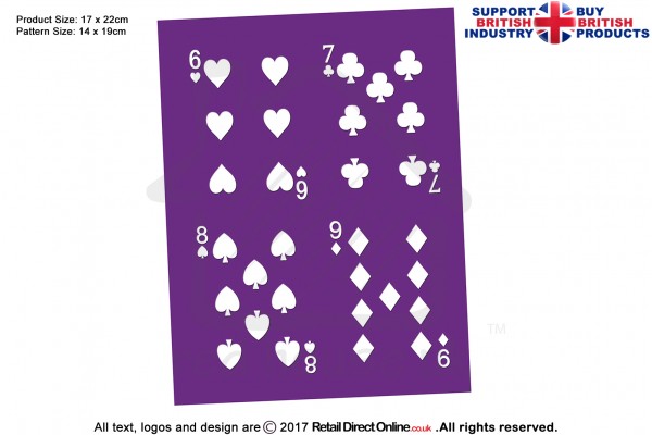 Playing Card 6 7 8 9 | Printing Mesh Stencils | Edible Ink