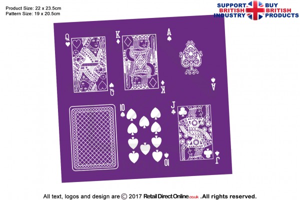 Playing Cards Q K A J 10 Back | Mesh Stencils | Edible Ink