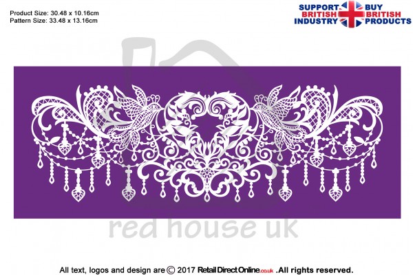 Chandelier Hearts | Printing Mesh Stencils | Edible Ink
