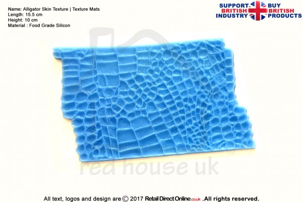 Alligator | Silicon Press Mat | Food Grade | For Fondant | Gum Paste | Sugar Paste | Modelling Paste | Cake Cupcake Decorating Craft