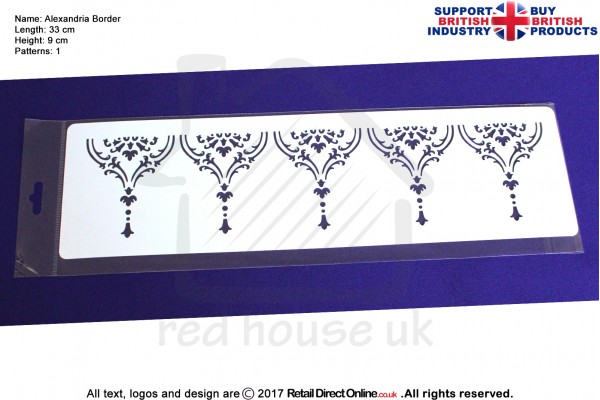 Alexandria Border | Air Brush Stenciling | Cake and Cupcake Decorating Craft Tool