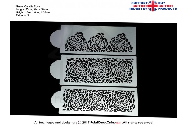 Camilla Rose x 3 Stencil | Air Brush Stenciling | Cake and Cupcake Decorating Craft Tool