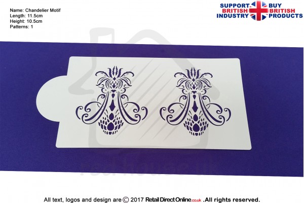 Chandelier Motif | Air Brush Stenciling | Cake and Cupcake Decorating Craft Tool
