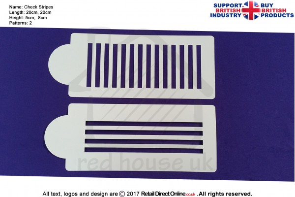 Check Stripe Stencil | Air Brush Stenciling | Cake and Cupcake Decorating Craft Tool