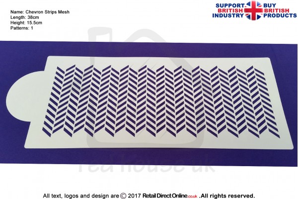 Chevron Strips Mesh | Air Brush Stenciling | Cake and Cupcake Decorating Craft Tool
