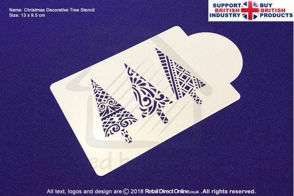 Christmas Decorative Tree Stencil | Air Brush Stenciling | Cake and Cupcake Decorating Craft Tool