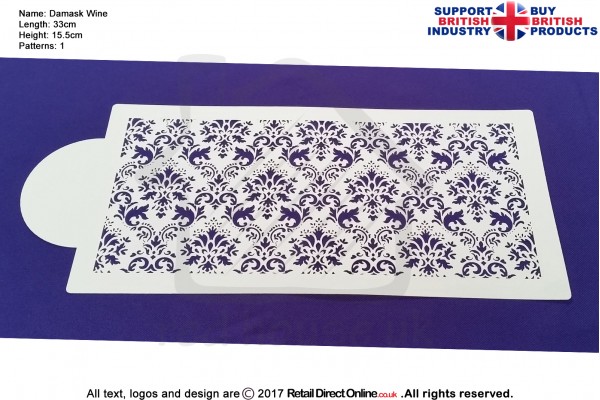 Damask Wine | Air Brush Stenciling | Cake and Cupcake Decorating Craft Tool