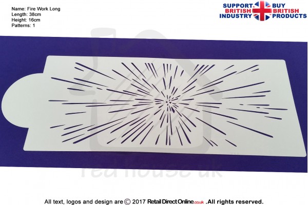 Fire Work Long | Air Brush Stenciling | Cake and Cupcake Decorating Craft Tool