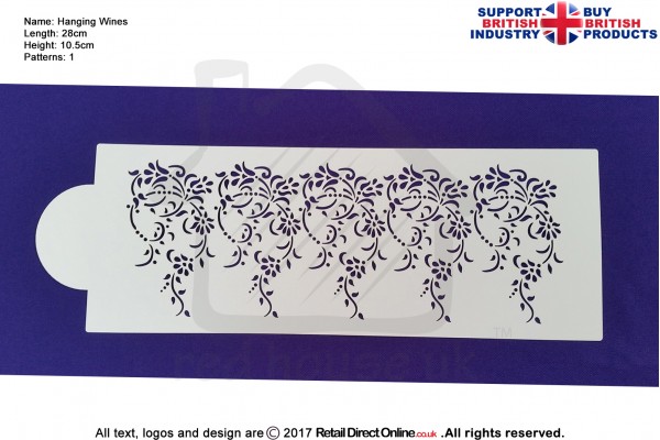 Hanging Wine Stencil | Air Brush Stenciling | Cake and Cupcake Decorating Craft Tool
