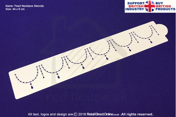 Pearl Necklace Long Stencil | Air Brush Stenciling | Cake and Cupcake Decorating Craft Tool
