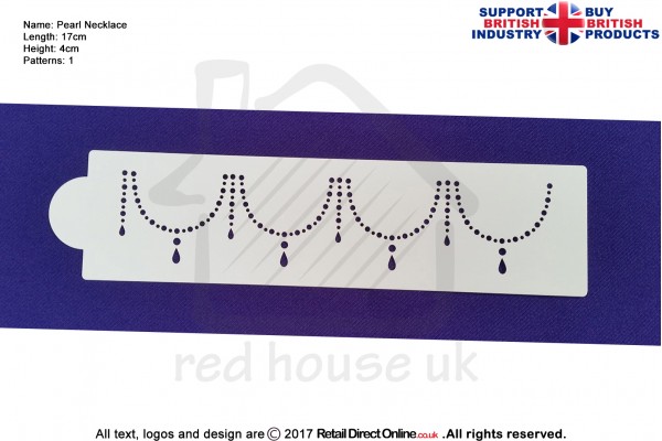 Pearl Necklace Stencil | Air Brush Stenciling | Cake and Cupcake Decorating Craft Tool