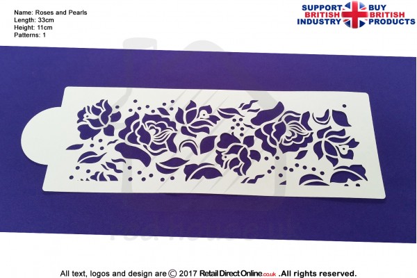 Roses And Pearls | Air Brush Stenciling | Cake and Cupcake Decorating Craft Tool
