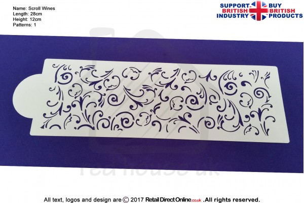 Scroll Wines | Air Brush Stenciling | Cake and Cupcake Decorating Craft Tool