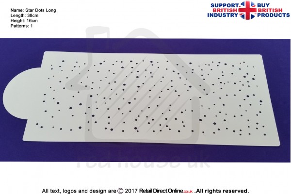 Star Dots Long | Air Brush Stenciling | Cake and Cupcake Decorating Craft Tool