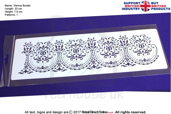 Vienna Border | Air Brush Stenciling | Cake and Cupcake Decorating Craft Tool