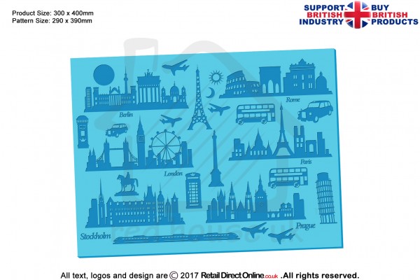 Europe Skyline | Silhouette Cake Design Mats | Cake Cupcake Cookies Decorating Craft Tool