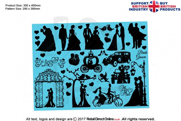 Wedding Love | Silhouette Cake Design Mats | Cake Cupcake Cookies Decorating Craft Tool