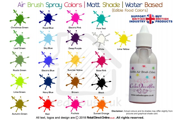 Rose Pink | Matt Shade | Edible | 20 ML | Air Brush Colour | Water based | Cake Cupcake Cookies Decorating Craft